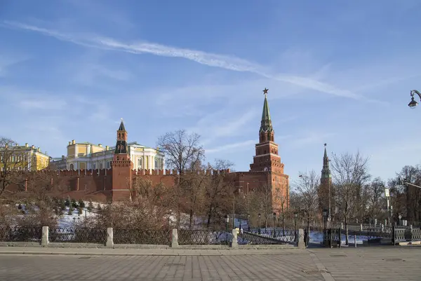 Moskova kremlin güneşli kış gününde, Rusya Federasyonu