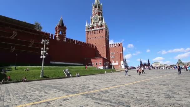 Σπάσκυ Πύργος από το Κρεμλίνο, Μόσχα, Ρωσία — Αρχείο Βίντεο
