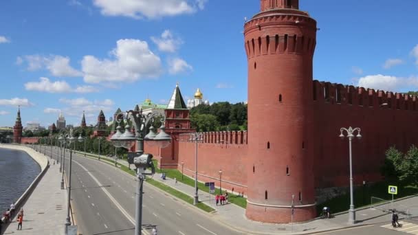 Widok na Kreml, Moskwa, Rosja - najbardziej popularnym poglądem, że Moskwa — Wideo stockowe