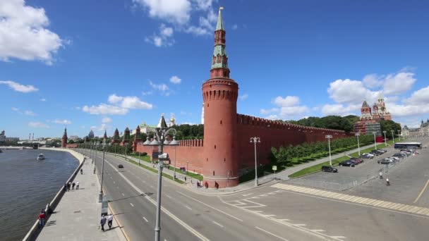 Vista del Kremlin, Moscú, Rusia- la vista más popular de Moscú — Vídeos de Stock