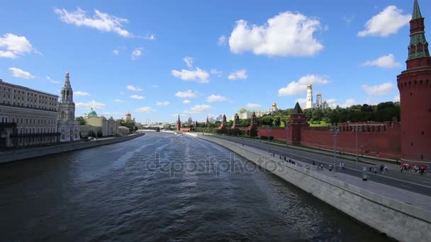 Vista del Kremlin, Moscú, Rusia- la vista más popular de Moscú — Vídeo de stock