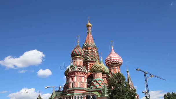 Saint Basil cathedral (tempel av basilika den välsignade), Röda torget, Moskva, Ryssland — Stockvideo