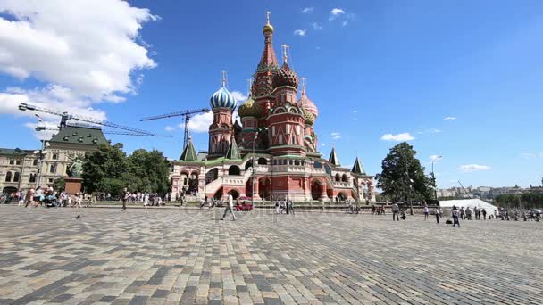 聖バジル大聖堂 (寺院のバジル祝福)、赤の広場、モスクワ、ロシア — ストック動画
