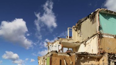 yıkım eski ev. Moscow, Rusya Federasyonu