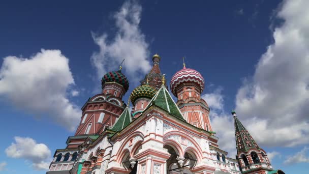 Saint Basil cathedral (Temple a bazsalikom az áldott), Vörös tér Moszkva, Oroszország — Stock videók