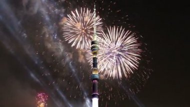 Havai fişek üzerinden televizyon (Ostankino) Kulesi, Moskova, Rusya Federasyonu 