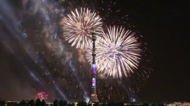 Havai fişek üzerinden televizyon (Ostankino) Kulesi, Moskova, Rusya Federasyonu 