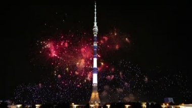 Havai fişek üzerinden televizyon (Ostankino) Kulesi, Moskova, Rusya Federasyonu 