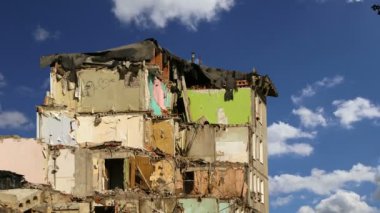 yıkım eski ev. Moscow, Rusya Federasyonu 