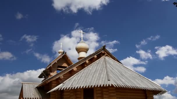 Moderna trä ortodoxa churchin Moskva, Ryssland — Stockvideo