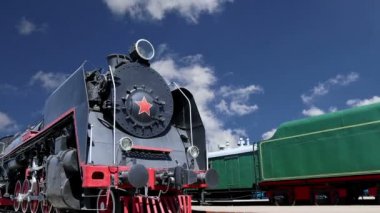 Eski buhar lokomotif, Moskova Müzesi demiryolunun Rusya, Rizhsky tren istasyonu (Rizhsky vokzal, Riga istasyonu)