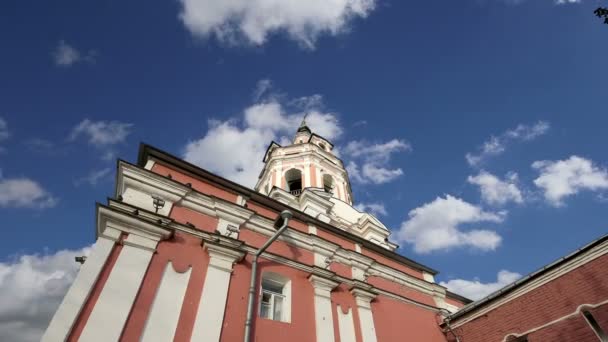 Donskoy Monastery. Medieval Russian churches on the territory -- monastery was established in 1591 and used to be a fortress. Moscow, Russia — Stock Video