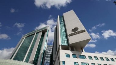 Moskova, Rusya - Mayıs, 22 2017: Moskova, Rusya Sberbank merkez ofisi. Merkez Merkez 