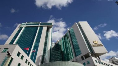 Moskova, Rusya - Mayıs, 22 2017: Moskova, Rusya Sberbank merkez ofisi. Merkez Merkez 