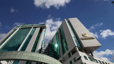 Moskova, Rusya - Mayıs, 22 2017: Moskova, Rusya Sberbank merkez ofisi. Merkez Merkez 