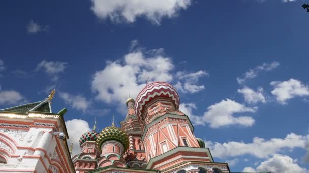 Saint Basil cathedral (Temple of Basil Błogosławionego), Red Square, Moskwa, Rosja — Wideo stockowe