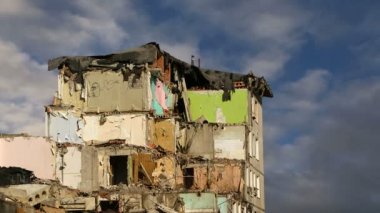 yıkım eski ev. Moscow, Rusya Federasyonu 