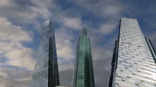 Felhőkarcolók, a nemzetközi üzleti központ (város), Moszkva, Oroszország — Stock videók