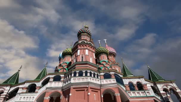 Saint Basil cathedral (tempel av basilika den välsignade), Röda torget, Moskva, Ryssland — Stockvideo