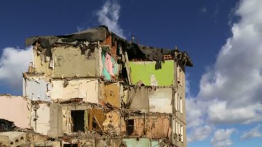 yıkım eski ev. Moscow, Rusya Federasyonu 