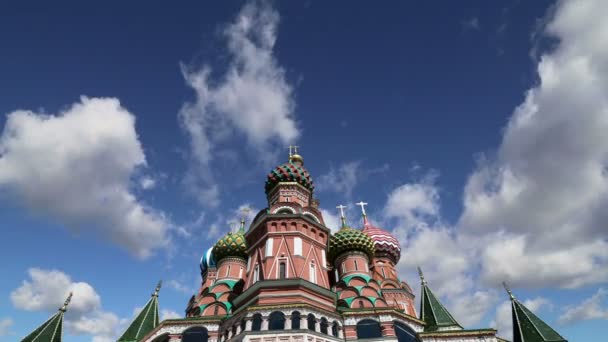 Собор Василия Блаженного, Красная площадь, Москва, Россия — стоковое видео