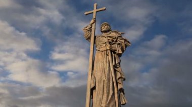 Kutsal Prens Vladimir Borovitskaya Meydanı yakınındaki Kremlin, Rusya Moskova'da büyük anıt. Açılış töreni 4 Kasım 2016 gerçekleşti