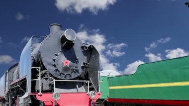  Eski buhar lokomotif, Moskova Müzesi demiryolunun Rusya, Rizhsky tren istasyonu (Rizhsky vokzal, Riga istasyonu) 