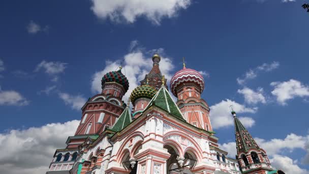 Saint Basil cathedral (tempel av basilika den välsignade), Röda torget, Moskva, Ryssland — Stockvideo