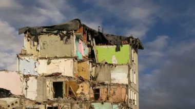 yıkım eski ev. Moscow, Rusya Federasyonu 