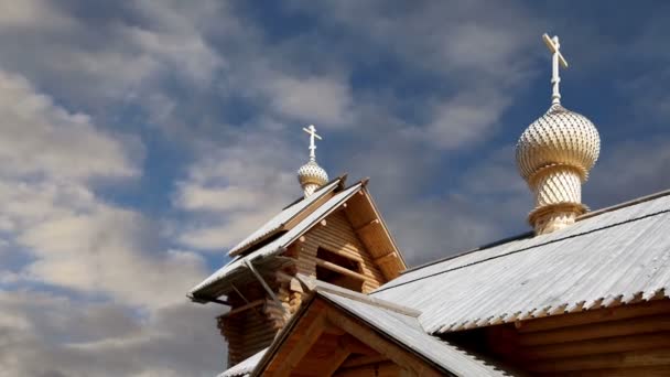 Nowoczesne drewniane prawosławny, churchin Moskwa, Rosja — Wideo stockowe