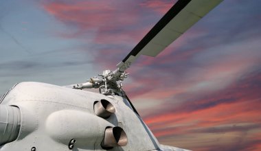 Helikopter vida pervane (parçası) gökyüzü arka plan 