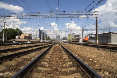 Moskova yolcu platformu (Savelovsky tren istasyonu)--trende biri dokuz ana tren istasyonları, Moskova, Rusya 