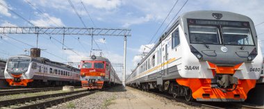 Moskova yolcu platformu (Savelovsky tren istasyonu)--trende biri dokuz ana tren istasyonları, Moskova, Rusya 