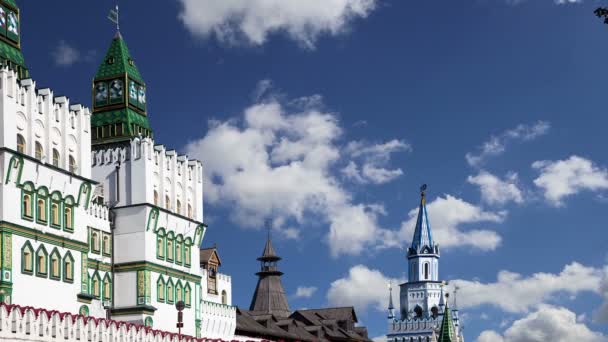 Kreml Izmajłowski Kreml Izmailovo Moskwa Rosja Jest Jednym Najbardziej Kolorowych — Wideo stockowe