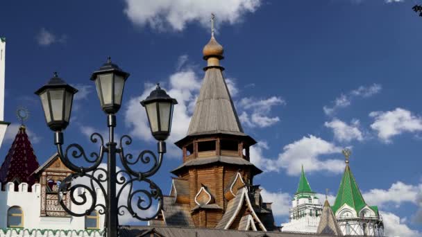 Izmailovsky Kremlin Izmailovo Kremlin Moskova Rusya Müzeler Restoranlar Fuarlar Piyasalar — Stok video