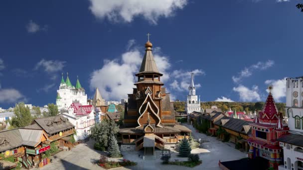 Izmailovsky Kremlin Kremlin Izmailovo Moscou Rússia Dos Marcos Mais Coloridos — Vídeo de Stock