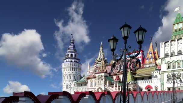 Izmailovsky Kremlin Kremlin Izmailovo Moscou Rússia Dos Marcos Mais Coloridos — Vídeo de Stock