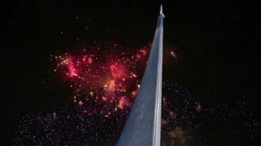 Fatihler alan anıt Park açık havada Cosmonautics Müzesi ve havai fişek, Vdnk sergi yakınındaki Merkezi, Moskova, Rusya   