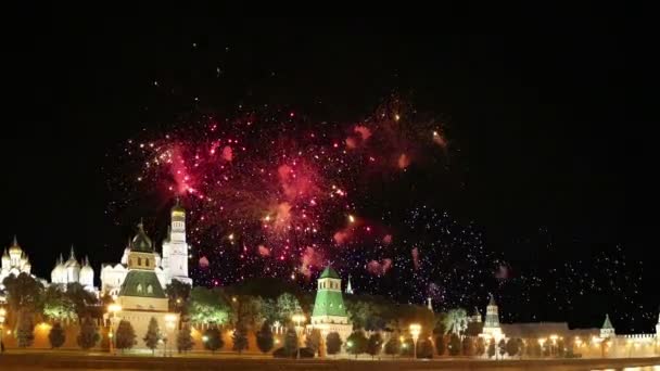 Fireworks Moscow Kremlin Russia — Stock Video