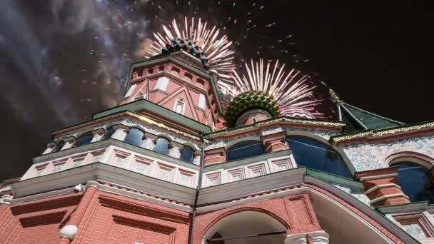 Kathedrale Der Fürbitte Der Allerheiligsten Theotokos Auf Dem Burggraben Tempel — Stockvideo