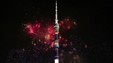 Havai fişek üzerinden televizyon (Ostankino) Kulesi, Moskova, Rusya Federasyonu 