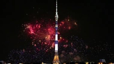 Havai fişek üzerinden televizyon (Ostankino) Kulesi, Moskova, Rusya Federasyonu 