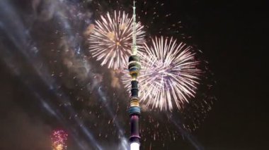 Havai fişek üzerinden televizyon (Ostankino) Kulesi, Moskova, Rusya Federasyonu 