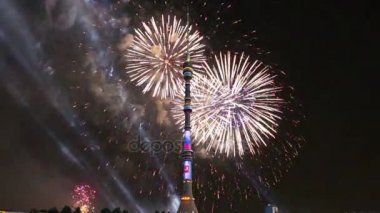 Havai fişek üzerinden televizyon (Ostankino) Kulesi, Moskova, Rusya Federasyonu 