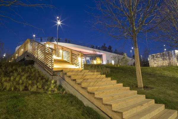 Zaryadye Park Noite Parque Urbano Localizado Perto Praça Vermelha Moscou — Fotografia de Stock