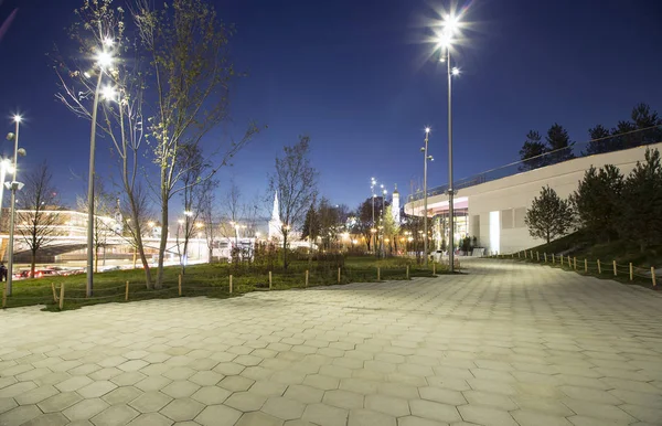 Zaryadye Park Gece Kent Parkı Yer Alan Moskova Rusya Red — Stok fotoğraf