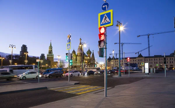 Moskau Russland November 2017 Basilikum Kathedrale Bei Nacht Blick Vom — Stockfoto