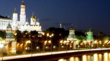 Kremlin, gece, Moskova, Rusya - en popüler görünümü görünümü. (Ken etkisi yakar) 