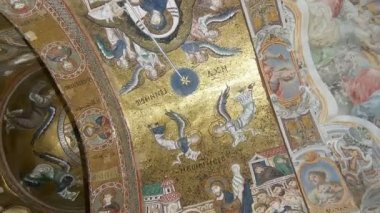 İç in Aziz Meryem Kilisesi, Palermo, Sicilya, İtalya (Ken burns efekti) 
