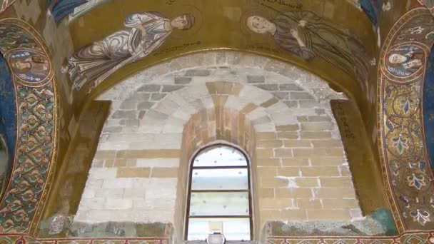 Interior Iglesia Santa María Palermo Sicilia Italia Ken Quema Efecto — Vídeos de Stock